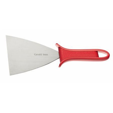 Raschiatore in acciaio inox con manico in plastica rosso 8x12,5 cm - Cerutti Inox
