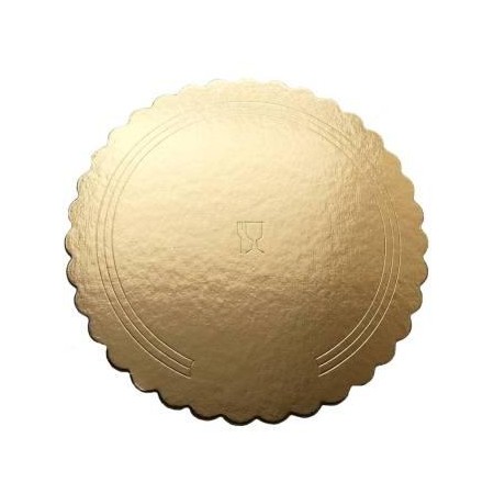 10 Dischi sottotorta oro in cartone cm 38