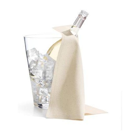 12 Tovaglioli per secchiello ghiaccio 100% cotone Avorio/Natural Roll drap