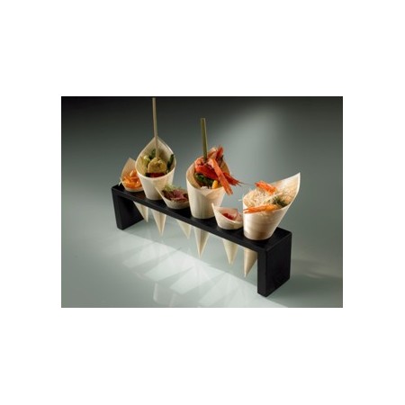 2 Porta coni in bamboo nero