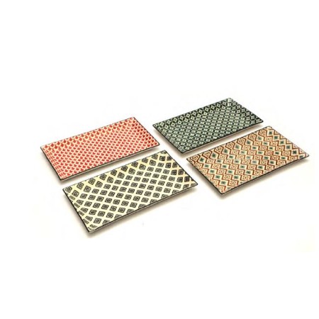 4 Piatti rett.cm.28,5x16 dec.ass. Mosaik