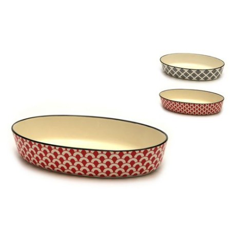 4 Pirofile ovali cm.24,5x16,5 dec.ass. Mosaik