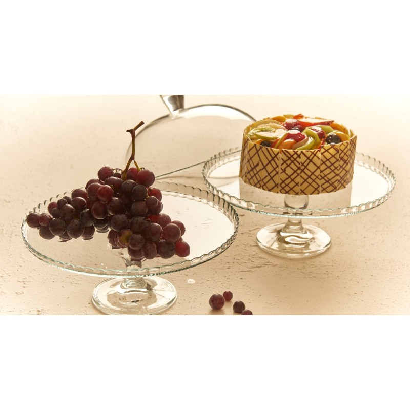 Alzata Patisserie in vetro con campana cm.32