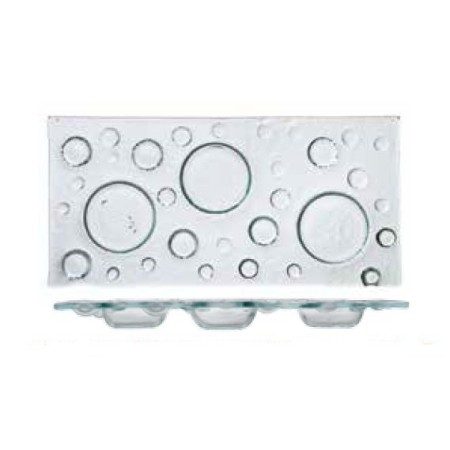 Antipastiera rettang. in vetro Bubble cm.33x16