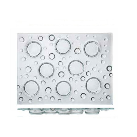 Antipastiera rettang. in vetro Bubble cm.40x30