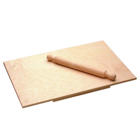 Asse per pizza in betulla con mattarello 60x40 cm