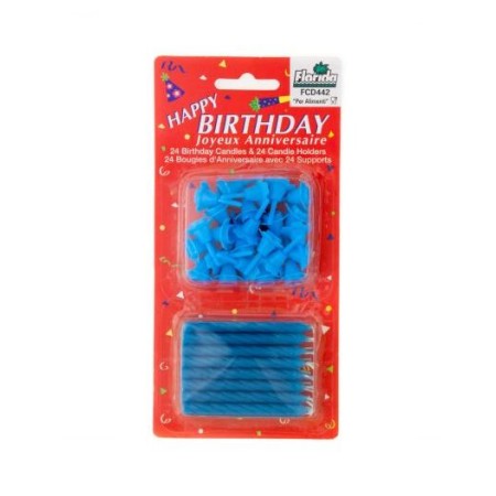 Candele per compleanno blu 24pz