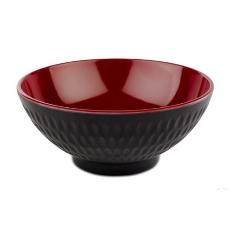 Coppetta melamina rossa e nera cm.16x7h.