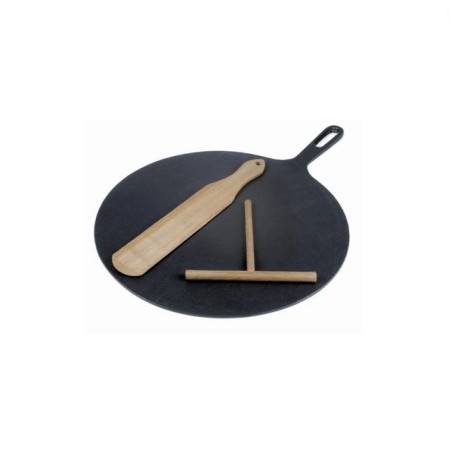 Crepiera bretone in ghisa smaltata con spatola e stendipasta