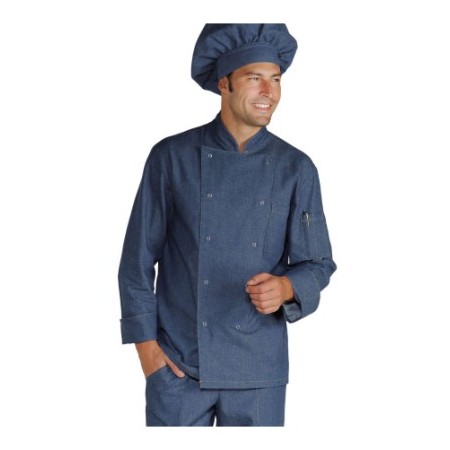 Giacca cuoco Jeans bottoni a pressione tg.M Isacco