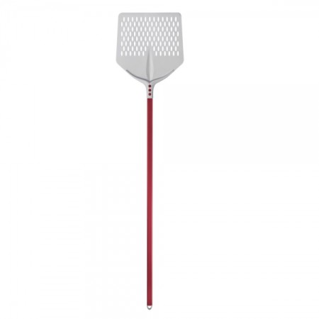 Pala pizza "Tulip" in alluminio anodizzato quadra forata 33x33 cm con manico 60 cm - Cerutti