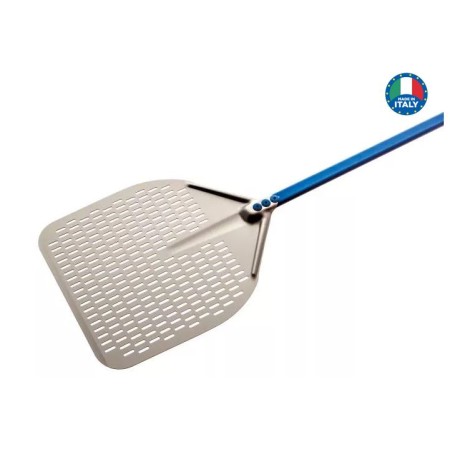 Pala pizza in alluminio anod. forata rett. 36x36 cm (manico smontabile)
