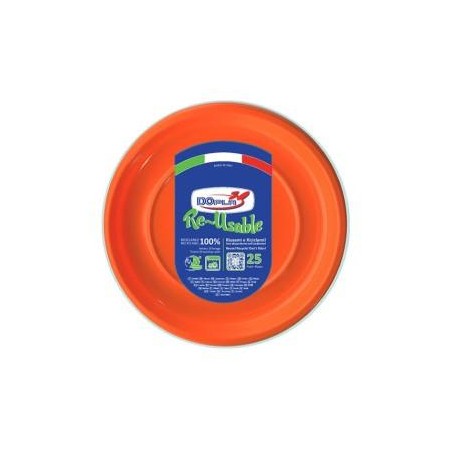 Piatti piani arancione d.22cm 25 pz Dopla