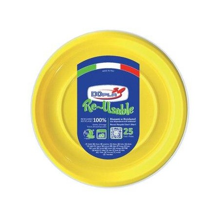 Piatto frutta giallo 25pz- Dopla