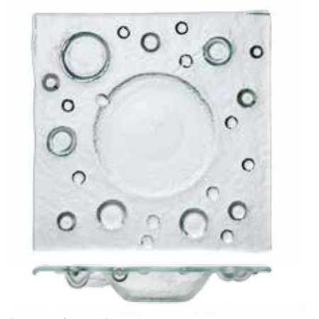 Piatto gourmet quadrato "Bubble" cm.23x23