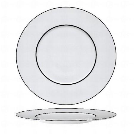Piatto piano bianco e nero 29 cm