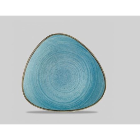 Piatto piano triangolare cm. 26,5 azzurro Raw Churchill
