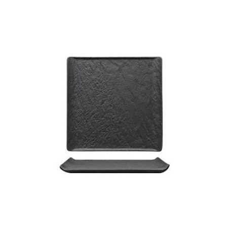 Piatto quadrato effetto pietra nero 22,5 cm