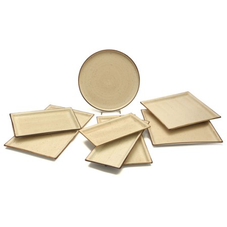 Piatto Tondo crema con bordo cm. 28,5