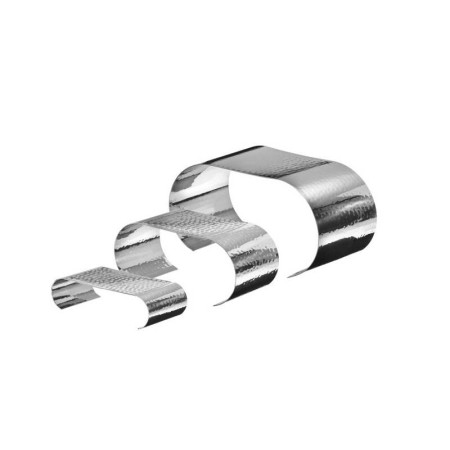 Set 3 alzatine in acciaio martellato