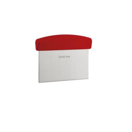 Spatola in acciaio inox con manico in plastica rosso, 15x7,7 cm