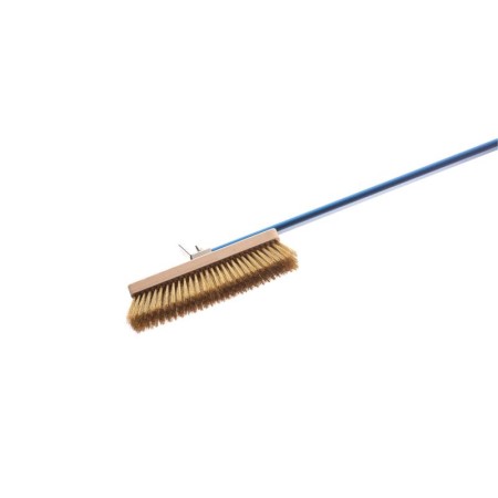 Spazzola orientabile grande setole ottone manico 1.50 mt