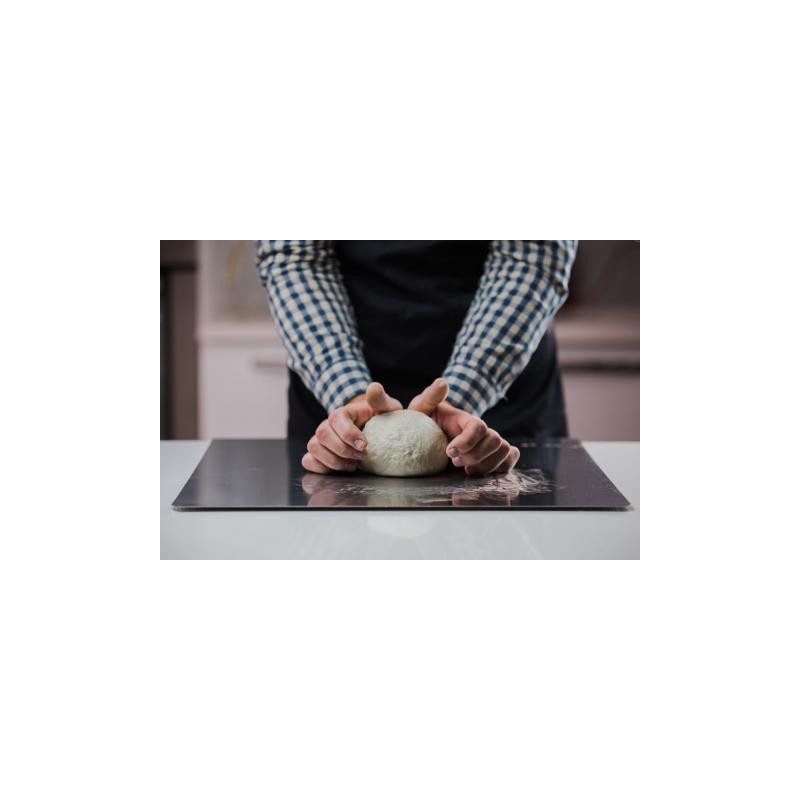 Spianatoia Tagliere in acciaio cm 50x50 con antiscivolo e bordo,spes.1mm