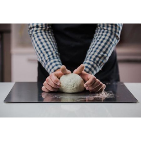 Spianatoia Tagliere in acciaio cm 50x50 con antiscivolo e bordo,spes.1mm