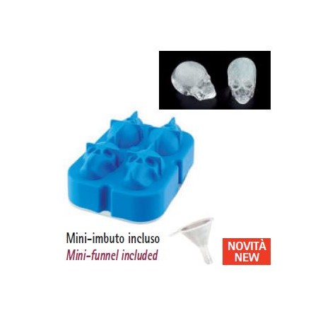 Stampo in silicone - 4 teschi di ghiaccio