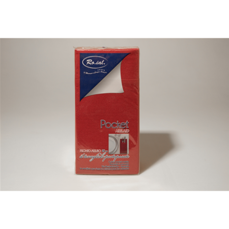 Tovagliolo 40x40cm Unito light rosso 25 pz  Pocket