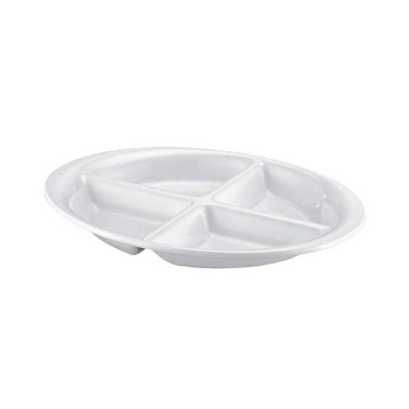 Vassoio in melamina bianco 4 scomparti 36x26