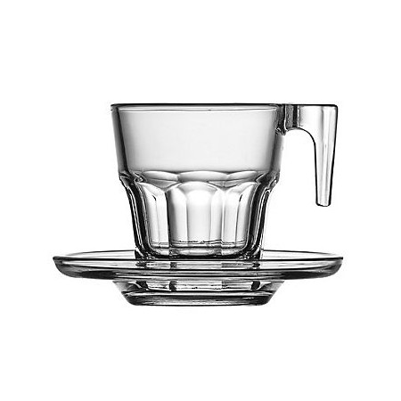6  tazze caffè con piattino Casablanca temperato 7.5cl