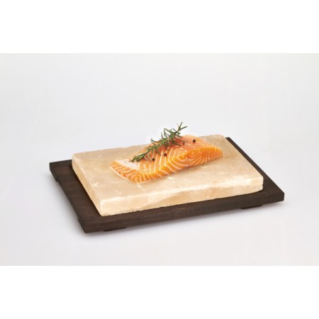 Piastra sale rosa 20x30 cm base legno color wengè