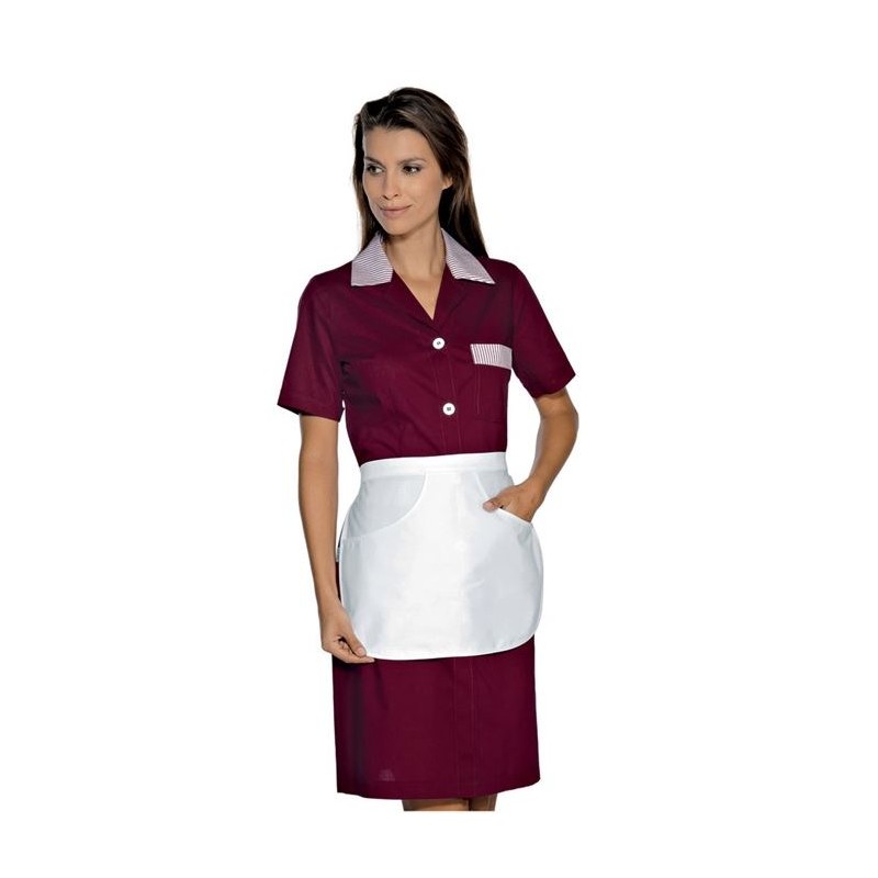 Camice Positano Bordeaux manica corta con grembiule tg.M Isacco