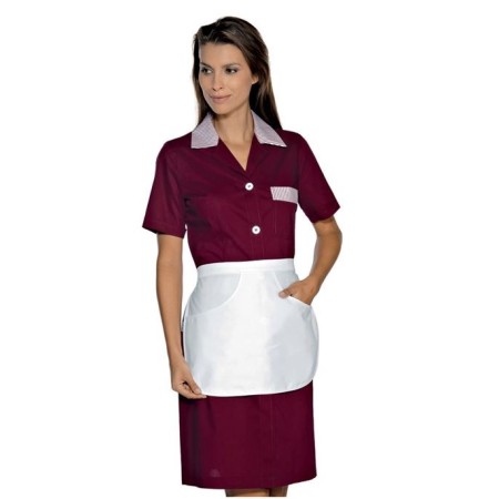 Camice Positano Bordeaux manica corta con grembiule tg.M Isacco