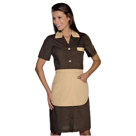 Camice Positano marrone manica corta senza grembiule tg.S Isacco