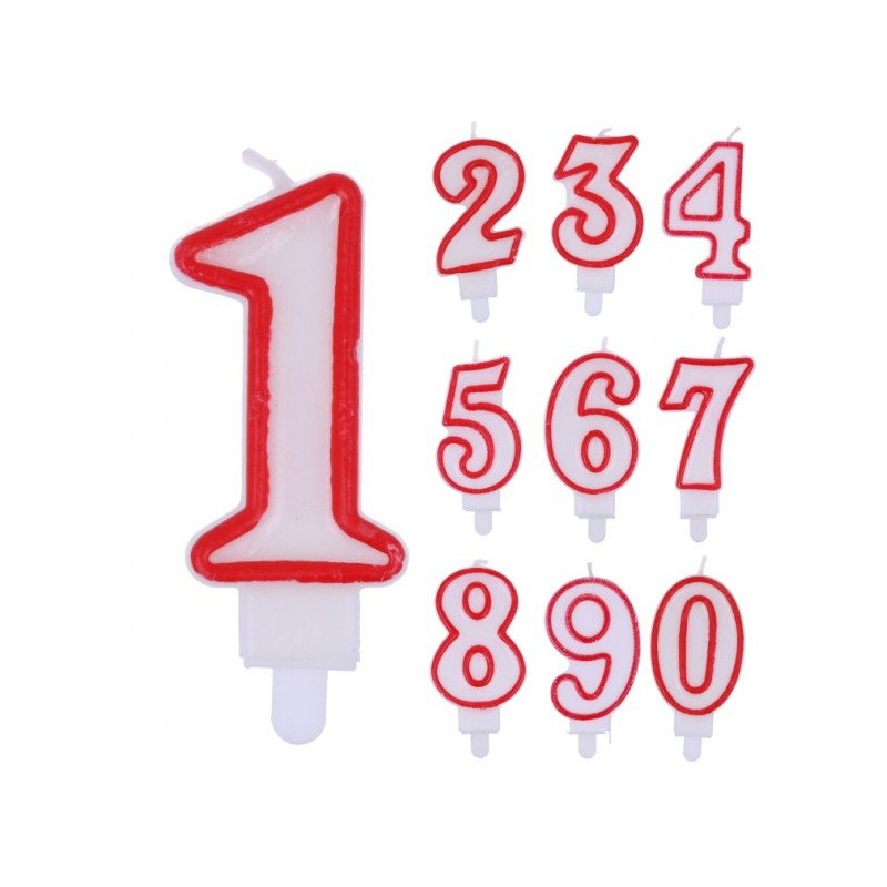 Candelina numerale per compleanno n.4 rossa