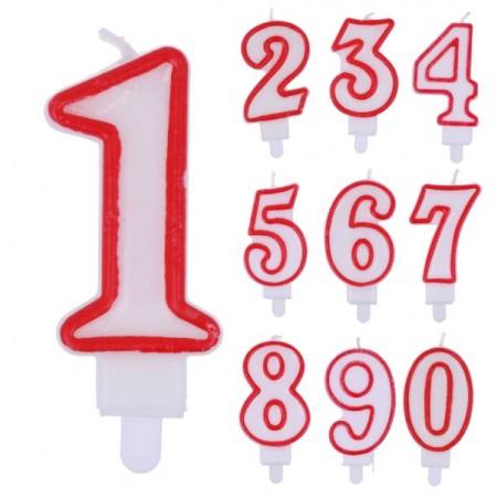 Candelina numerale per compleanno n.4 rossa