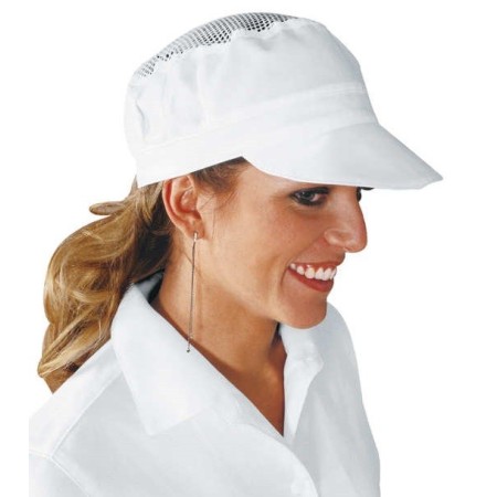 Cappello Charly bianco con rete Isacco