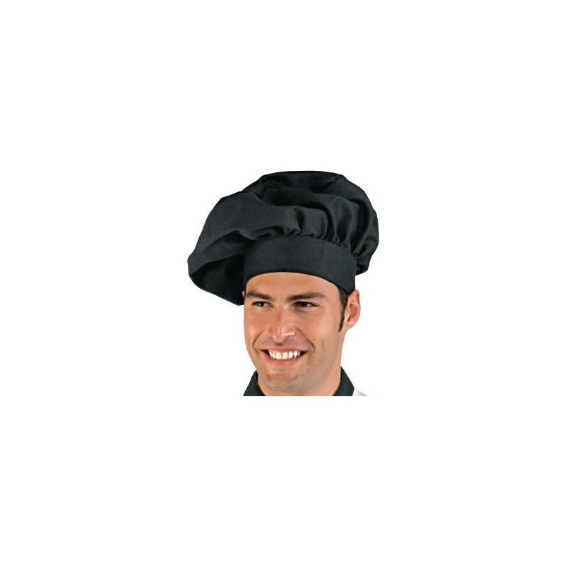 Cappello cuoco nero taglia unica Isacco