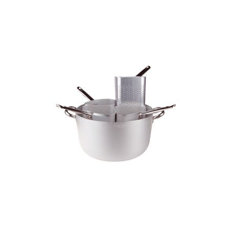 Casseruola 2/M alluminio cm.36 con 4 scolapasta a spicchio- Pentole Agnelli