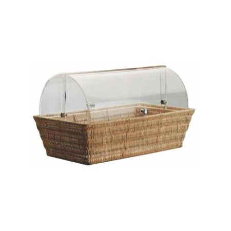 Cestino rettangolare in rattan con cloche Abert