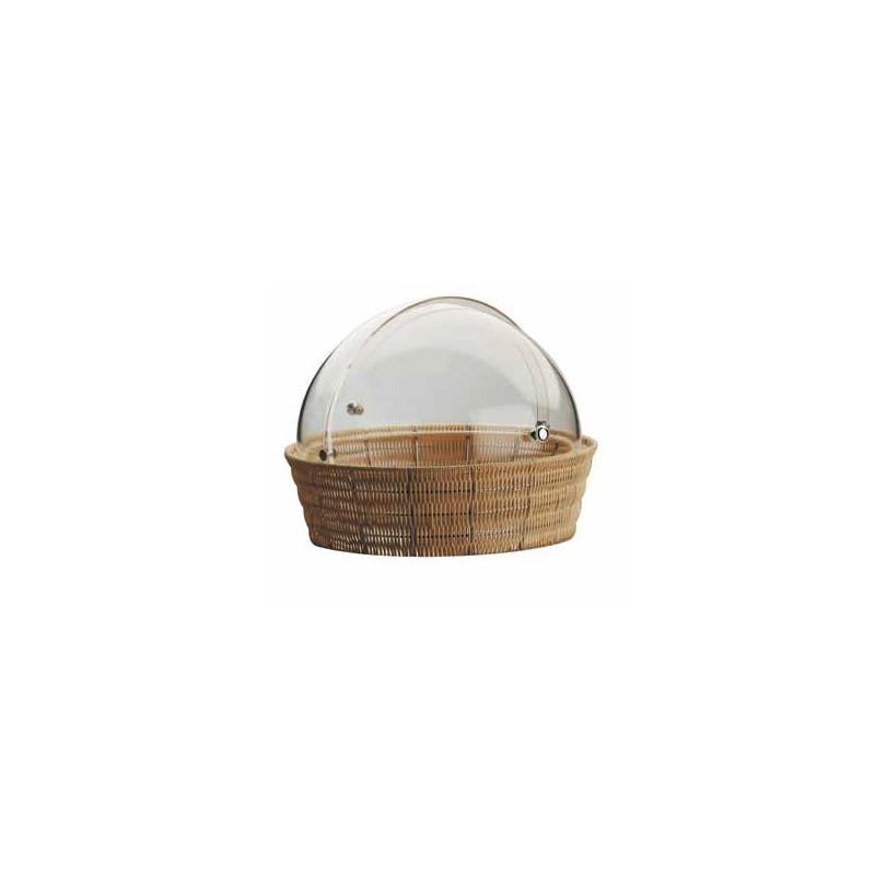 Cestino tondo in rattan con cloche Abert