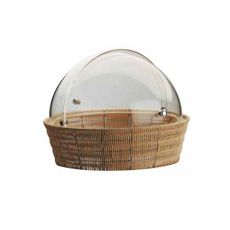 Cestino tondo in rattan con cloche Abert