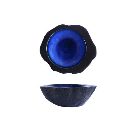 Coppa concava effetto pietra nera e blu 24.5x20.5