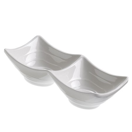 Coppetta quadrata 2 scomparti in melamina cm.16