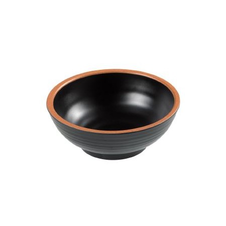 Coppetta tonda nera/terracotta melamina diam.14x5,5h.