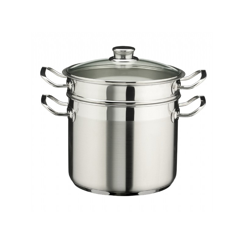 Cuocipasta Cm 22 inox con coperchio in vetro Pintinox