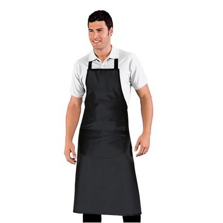 Grembiule nero big pettorina 69x105 cm Isacco