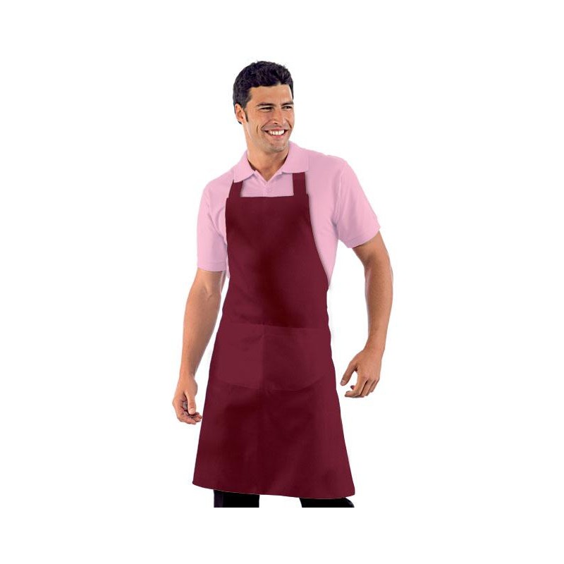 Grembiule pettorina 70x90 bordeaux Isacco